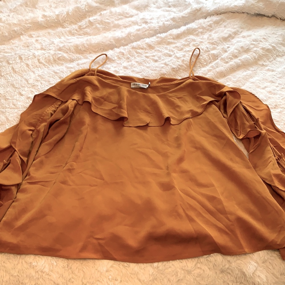 Sexy cold-shoulder blouse junior plus size